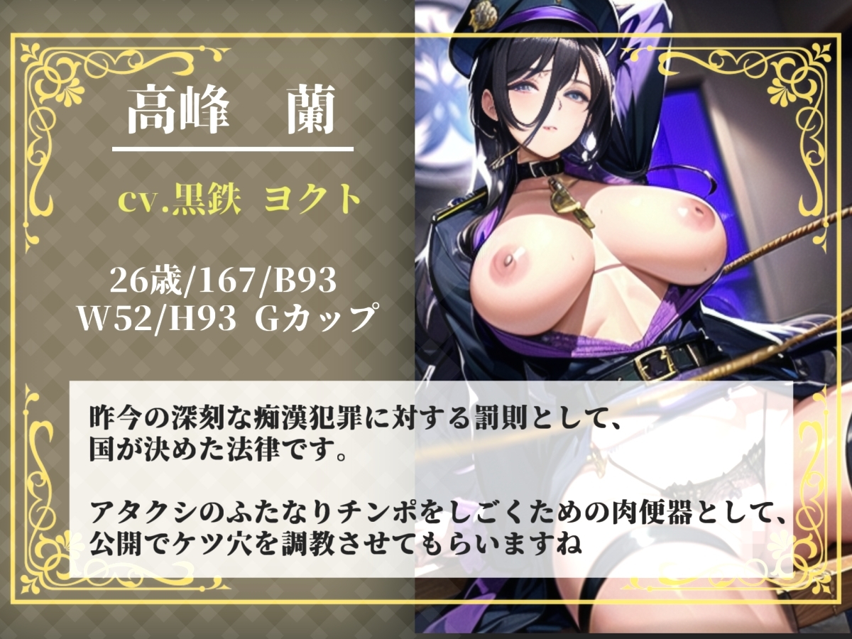 【プレミアムサウンド】【痴○撲滅法案施行】 童貞好きなふたなり婦警の公開逆レ○プショー✨公衆の面前でアナルを晒されながら、みじめなポーズのまま犯されてしまう。 画像2