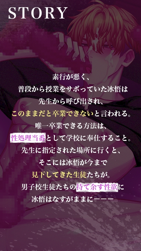 性処理当番の不良生徒が男子達にマワされ屈服するまで 画像2