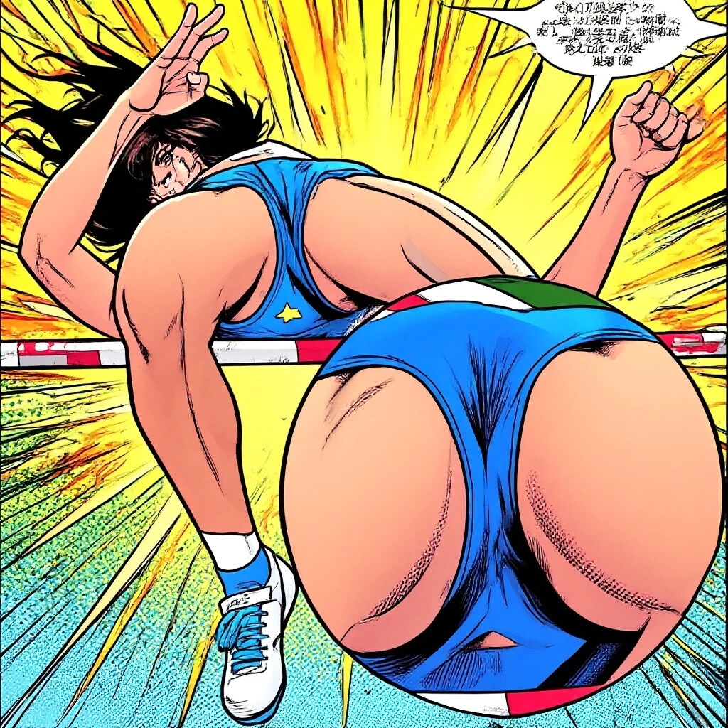 ミニスカ刑事陸上界の闇を暴く為に陸上選手になって潜入してハイレグパンツのお尻の割れ目と股間への食い込み、まんすじ、はみ出し白パンティで観客の男を勃起させる