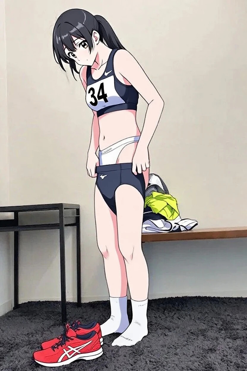 ミニスカ刑事陸上界の闇を暴く為に陸上選手になって潜入してハイレグパンツのお尻の割れ目と股間への食い込み、まんすじ、はみ出し白パンティで観客の男を勃起させる