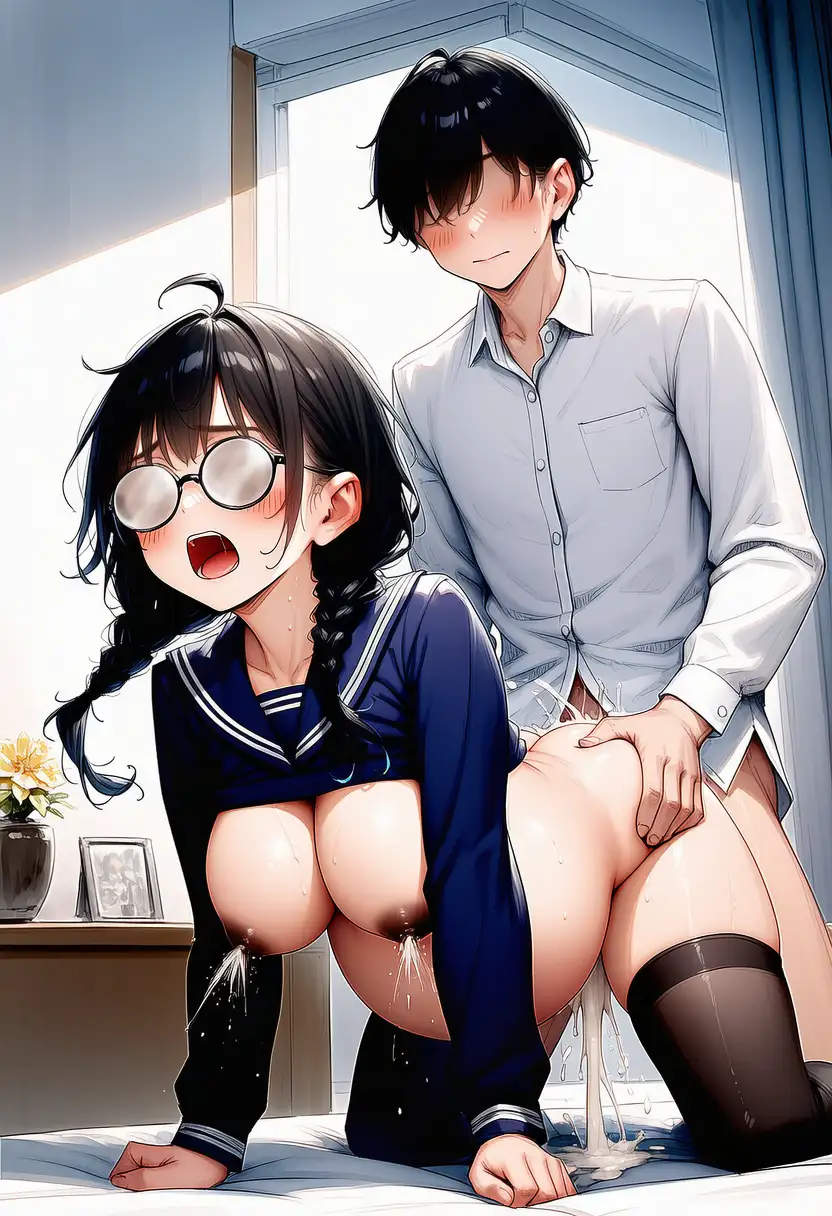 ムチムチメガネとsexして妊娠させて出産させてを2回 サンプル画像 9