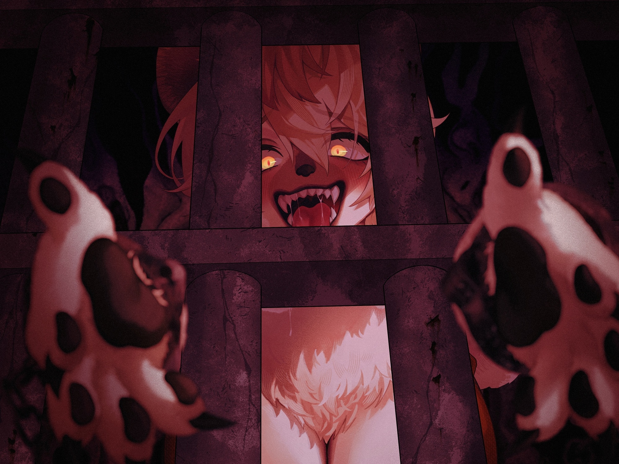 凶悪犯罪者のハイエナお姉さんが檻越しに責めてきて逃げられない_2