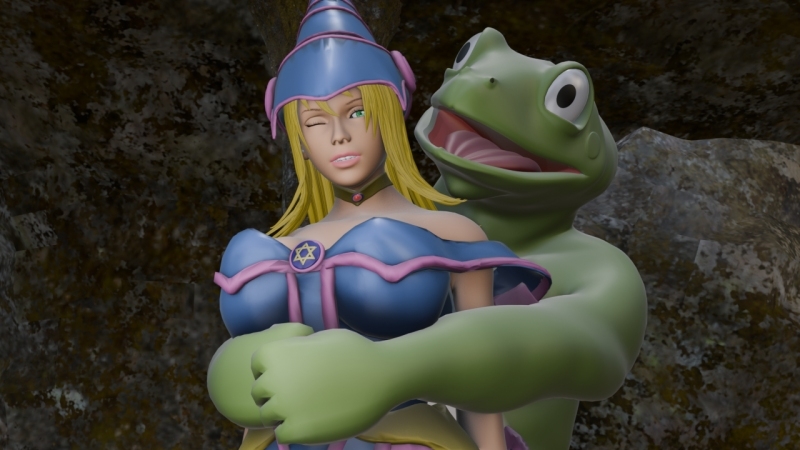 敗北の黒魔導士 ～魔物蛙の毒息に堕ちる～ 画像1