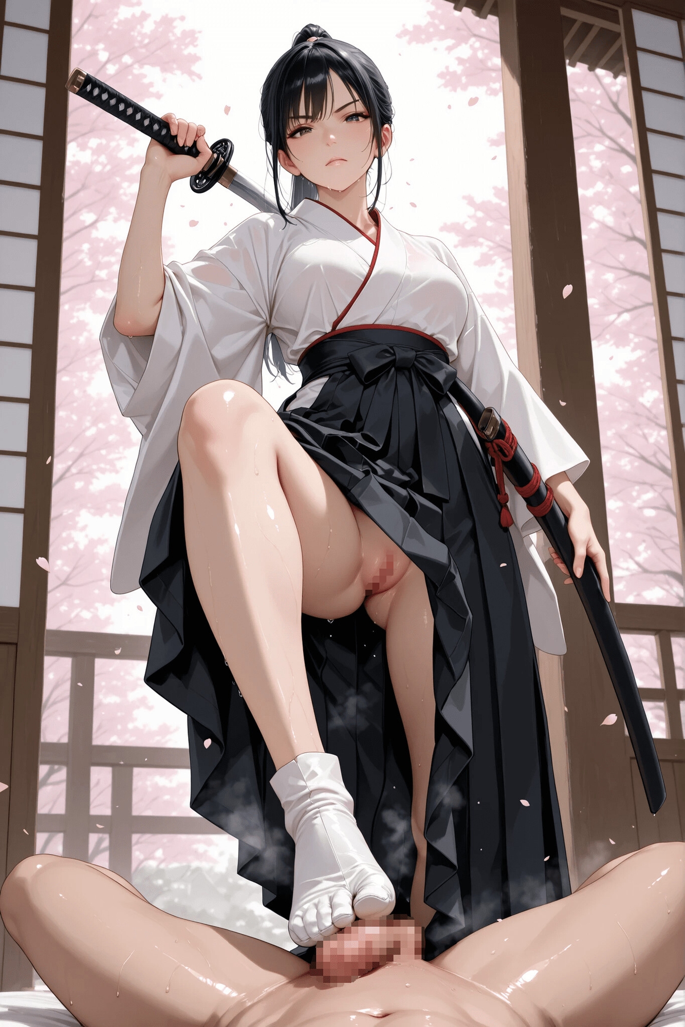女性剣士と桜の下で着たままえっち！刀じゃなくて別なモノ抜いてやろうぞ！_2