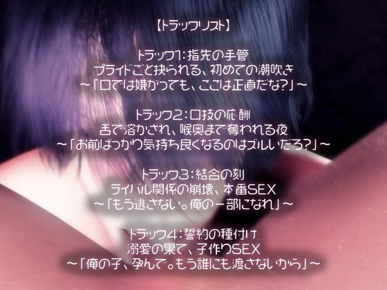 【ボイスドラマ版】犬猿×執着×独占。犬猿の同期に、プライドごと抱き潰されました。～出張先ホテルで暴かれる潮吹き体質と、独占中出し子作り愛～-2画像