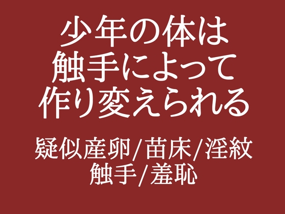 触手への生贄となった少年、その体を快楽と卵を受け入れるためだけの器へと作り変えられる