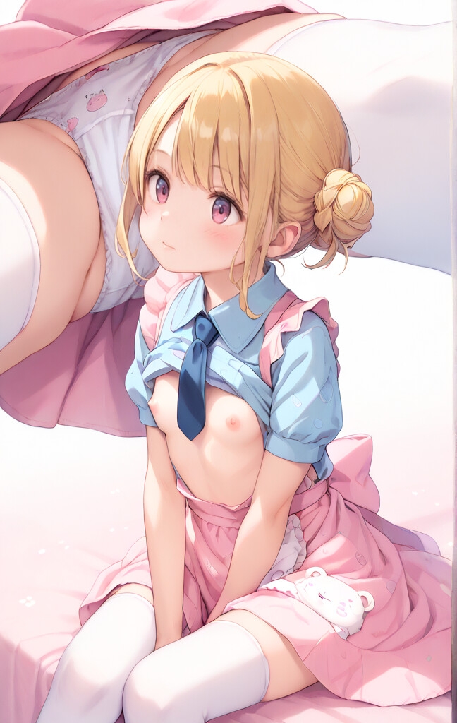 ピンクメイドの純粋無垢スジまん お花畑で大公開_6