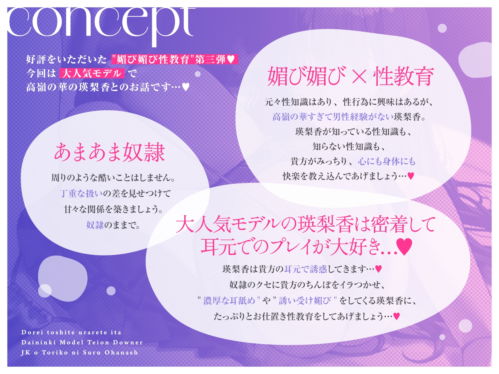 【媚び媚び性教育3】奴○として売られていた大人気モデル・低音ダウナーJKを虜にするお話【耳舐め誘い受け媚び】_2