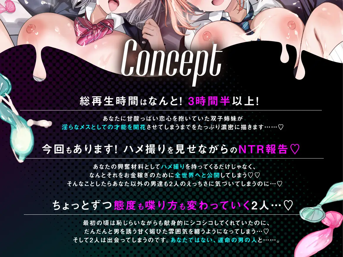 【総再生時間3時半以上！】双子姉妹のNTR報告 両片想いだった俺の天使達はイケメン裏垢男子の赤ちゃんを孕む [NTRれ隊っ!] | DLsite 同人 - R18