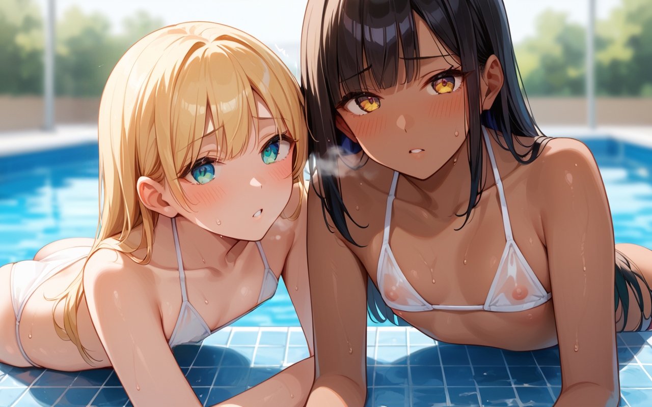 褐色男の娘 白ビキニ編_4