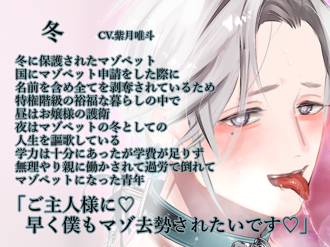 【夏・冬編/溺愛男性受け/マゾエロ去勢れっすん】春夏秋冬マゾペット【KU100】-2画像