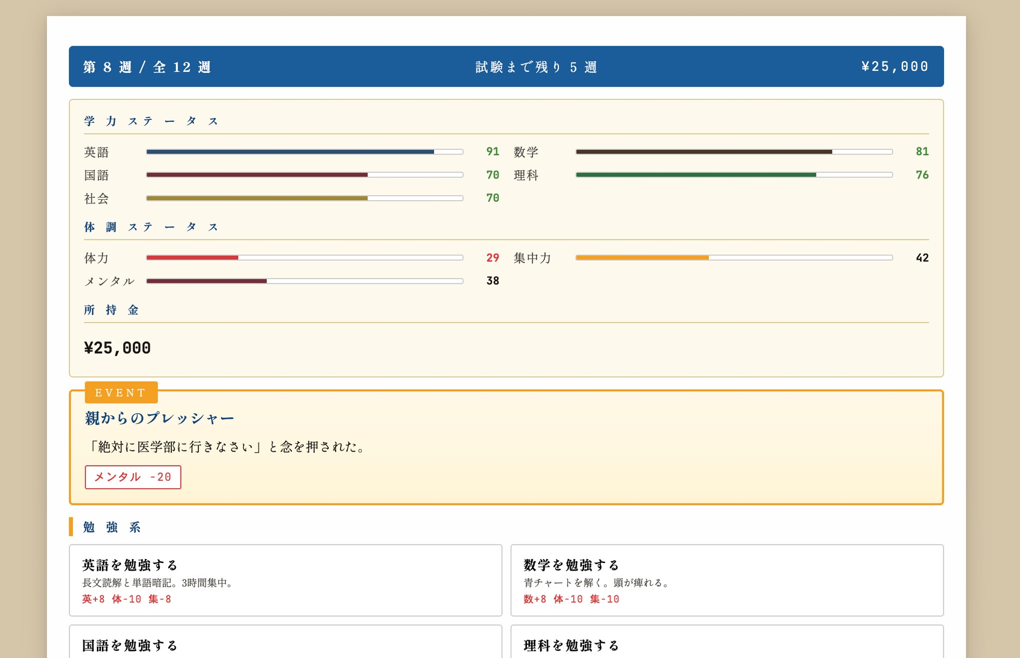運命の分岐点 ─ 逆転受験シミュレーション 画像6