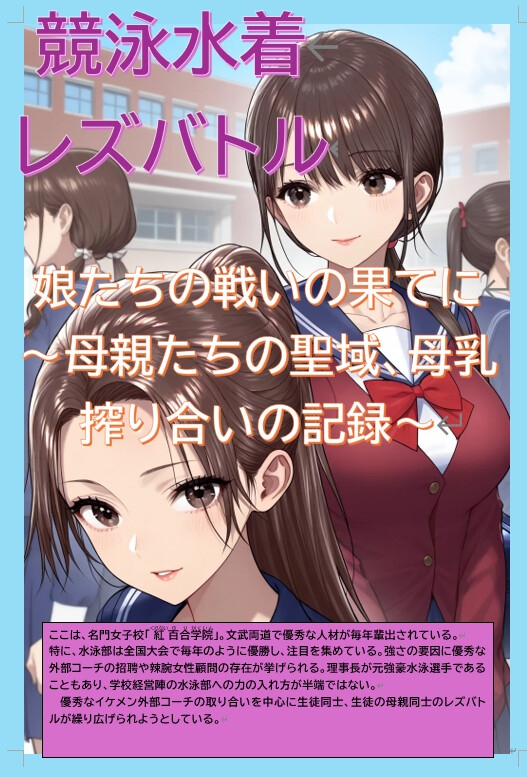 競泳水着レズバトル 娘たちの戦いの果てに母親たちの聖域、母乳絞り合いの記録_1