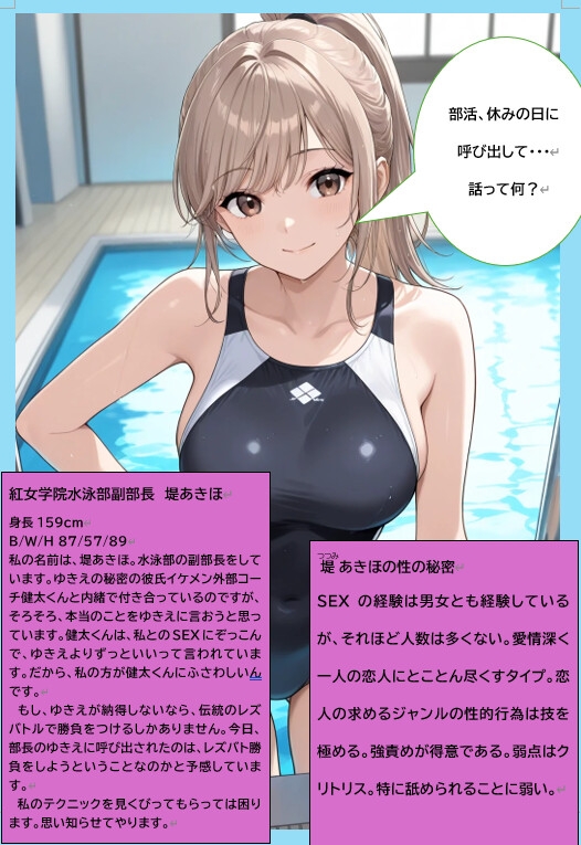 競泳水着レズバトル 娘たちの戦いの果てに母親たちの聖域、母乳絞り合いの記録_3