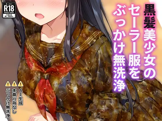 黒髪美少女のセーラー服をぶっかけ無洗浄 ジャケット画像