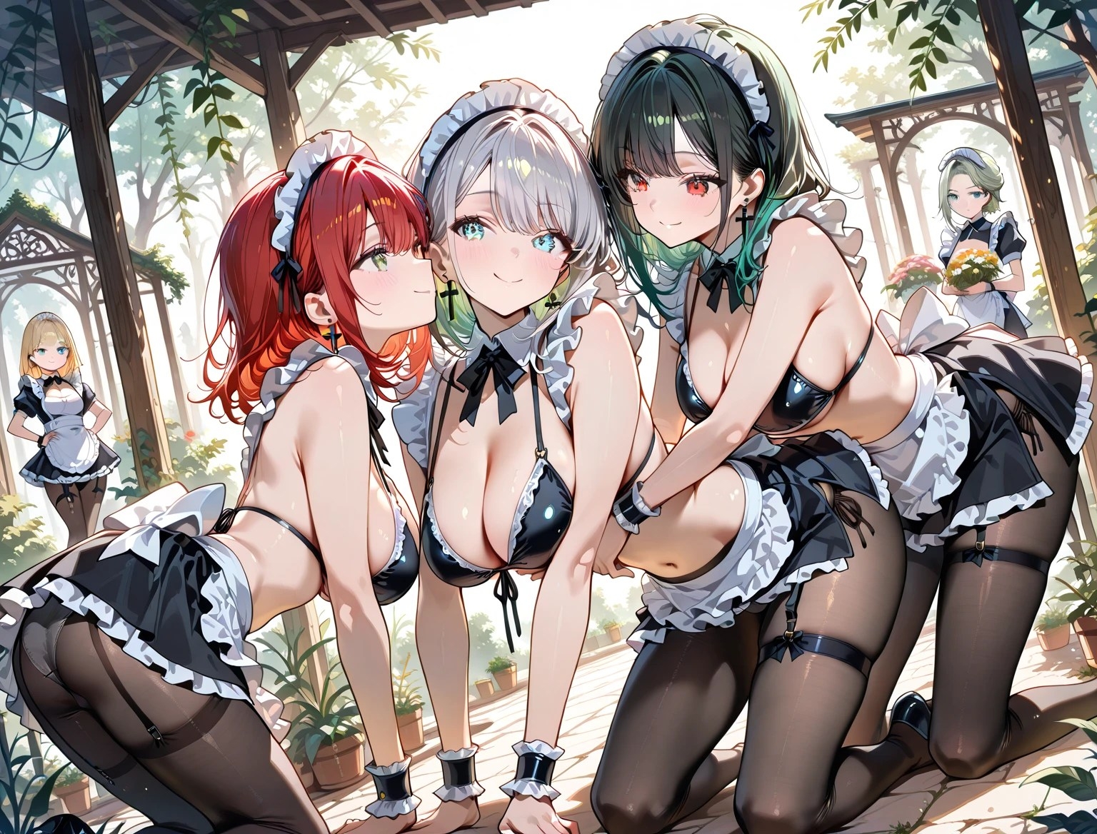 黒タイツ美少女イラスト集9メイド編_1