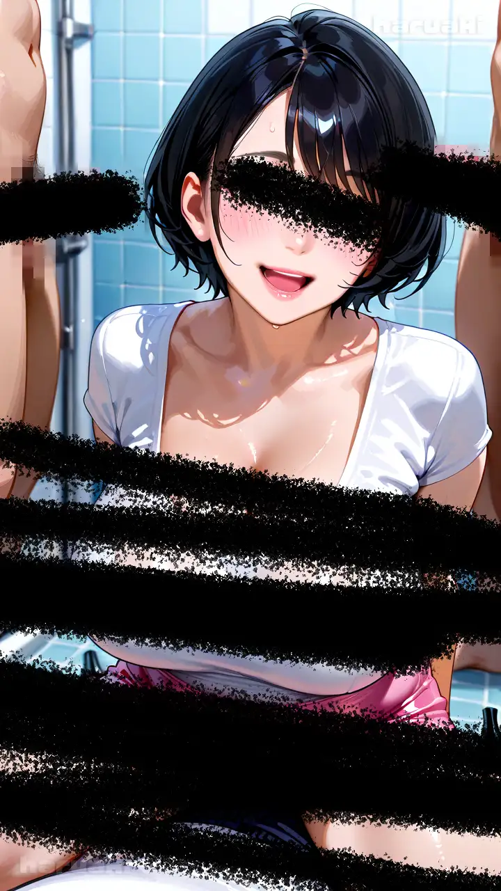 【AIアニメ巨乳美女写真集】Vol.13団地妻花宮さんがシャワー室でおっぱいする記録集 サンプル画像 2