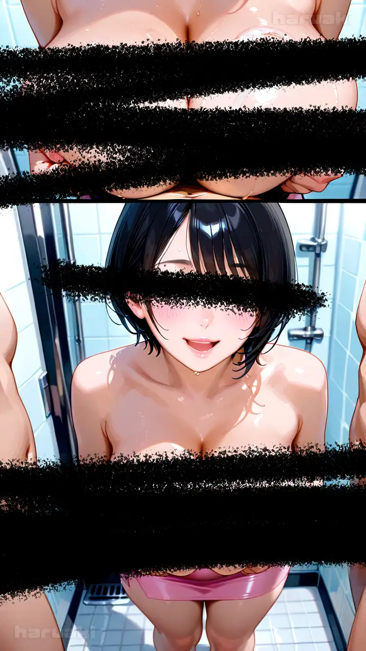 【AIアニメ巨乳美女写真集】Vol.13団地妻花宮さんがシャワー室でおっぱいする記録集 サンプル画像 5