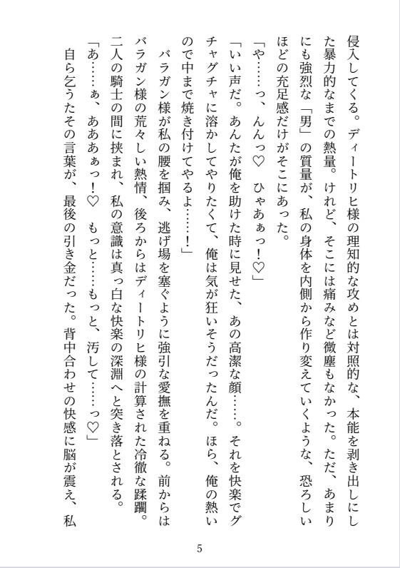 異世界転移した私が、二人の騎士に愛されすぎて帰れない～冷徹な上司と狂犬な部下のサンドイッチ調教～ 画像5