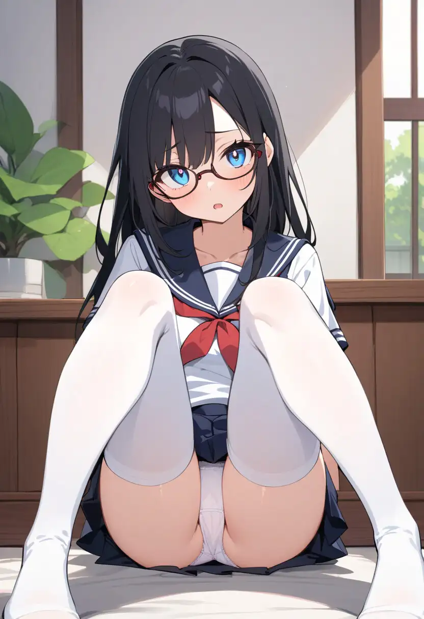 セーラー服でパンチラ×8ポーズ サンプル画像 3