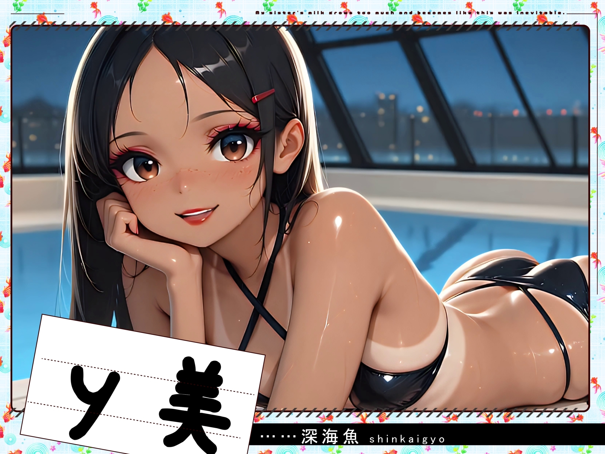 【4Kアニメ動画】すっぴん水着ギャル赤面潮吹き20人_1
