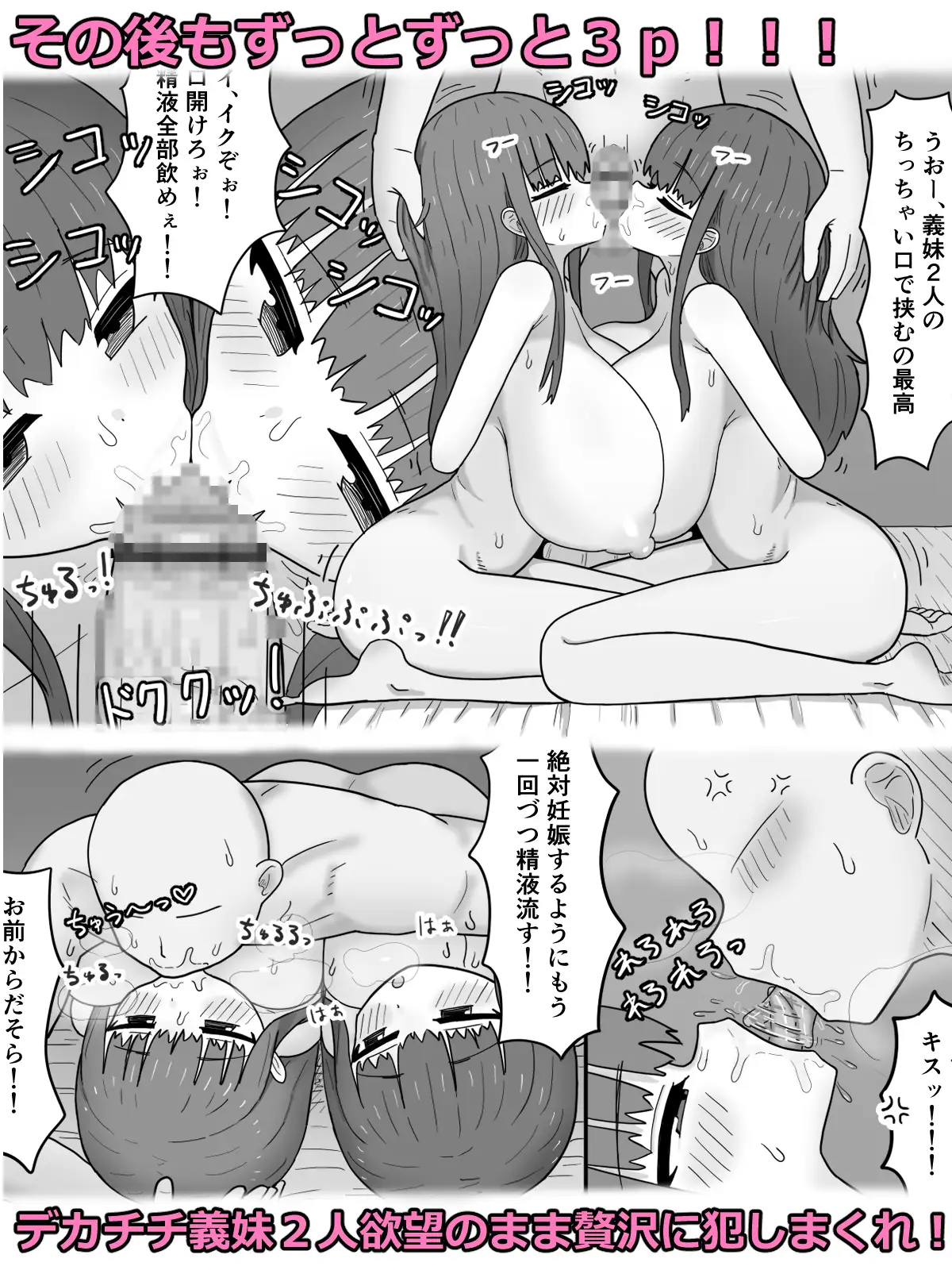 家で飼ってる引きこもり巨乳義妹×2と勢いで孕ませエッチした サンプル画像 7