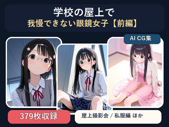 学校の屋上でおしっこが我慢できない眼鏡女子【前編】