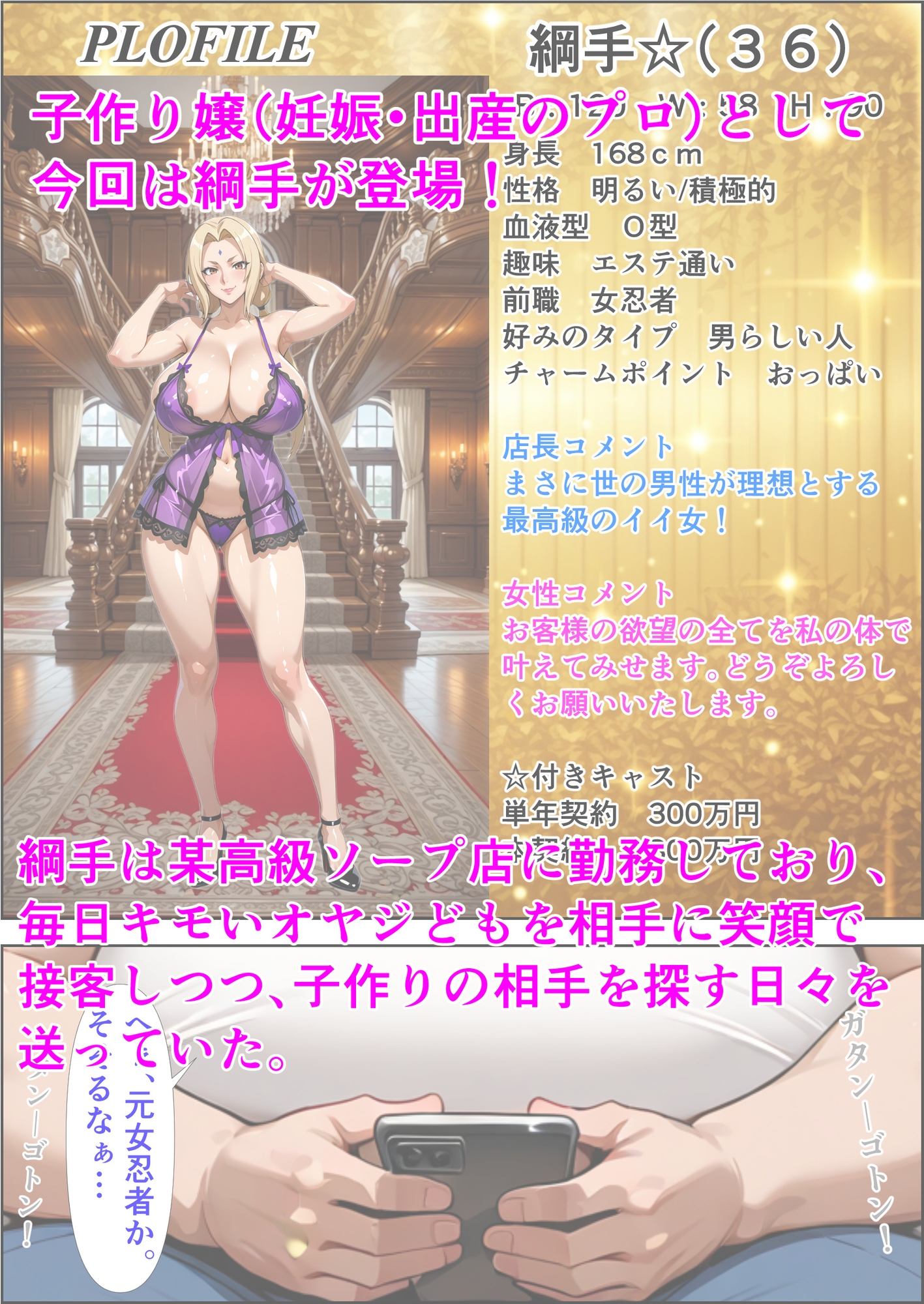 子作り嬢 綱手 キモオタの赤ちゃんを妊娠・出産する女_1