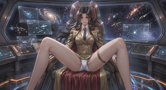 ミニスカ宇宙戦艦艦長、霧島麗華(30)Episode1、艦長室で処女喪失と艦長室で10人からレイプ