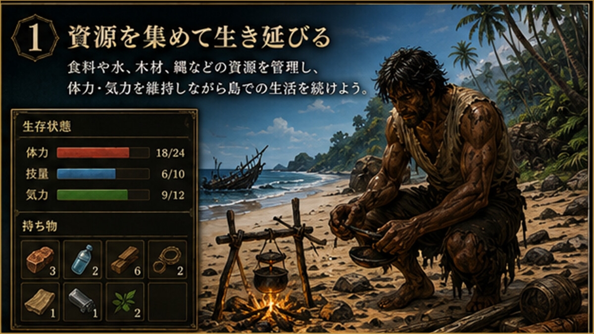 【孤島探索×サバイバルゲームブック】黒帆島漂流記 画像1
