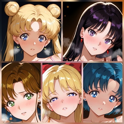 [AIイラストCG] 成熟したセー〇ー戦士たちとXXX