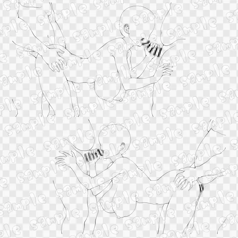 線画素材集[手]104 サンプル画像 3