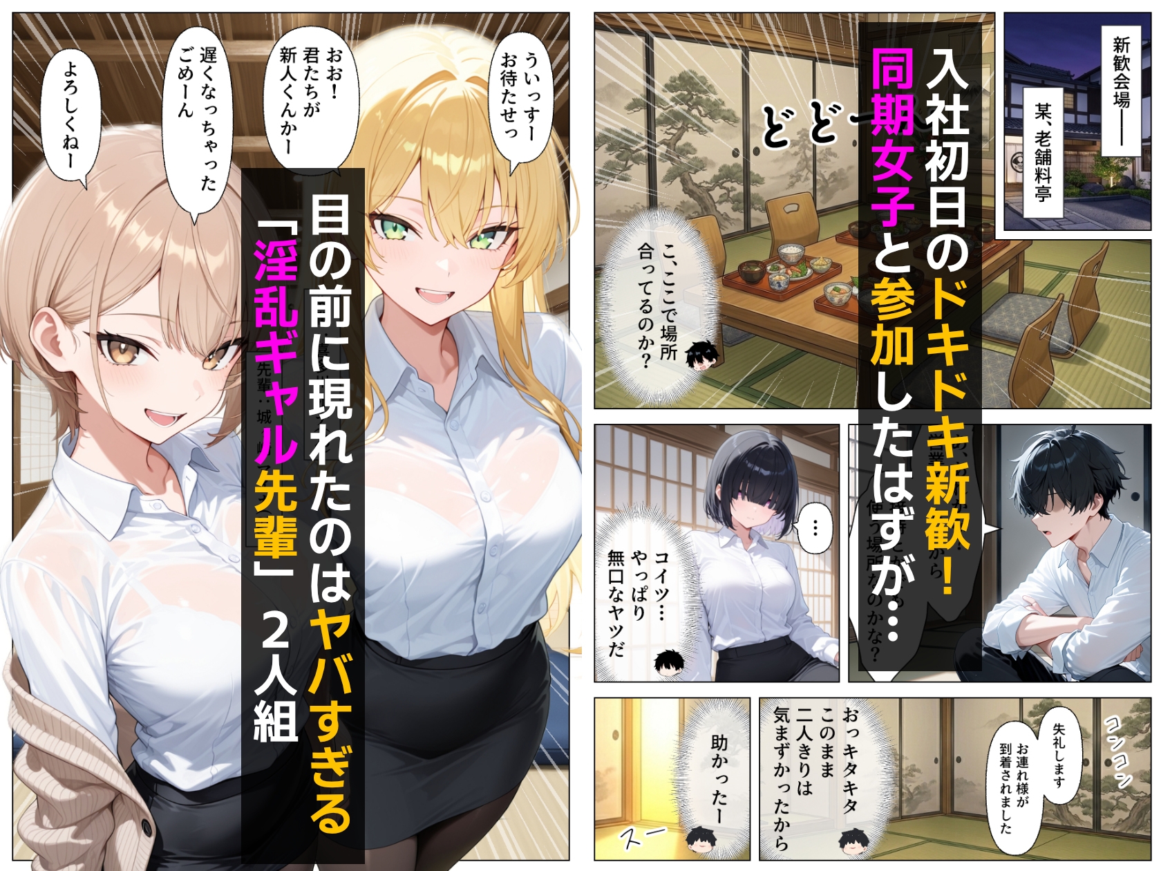 先輩ギャルOLから誘惑性接待_新入社員を「歓迎してあげる」ハーレム天国_1