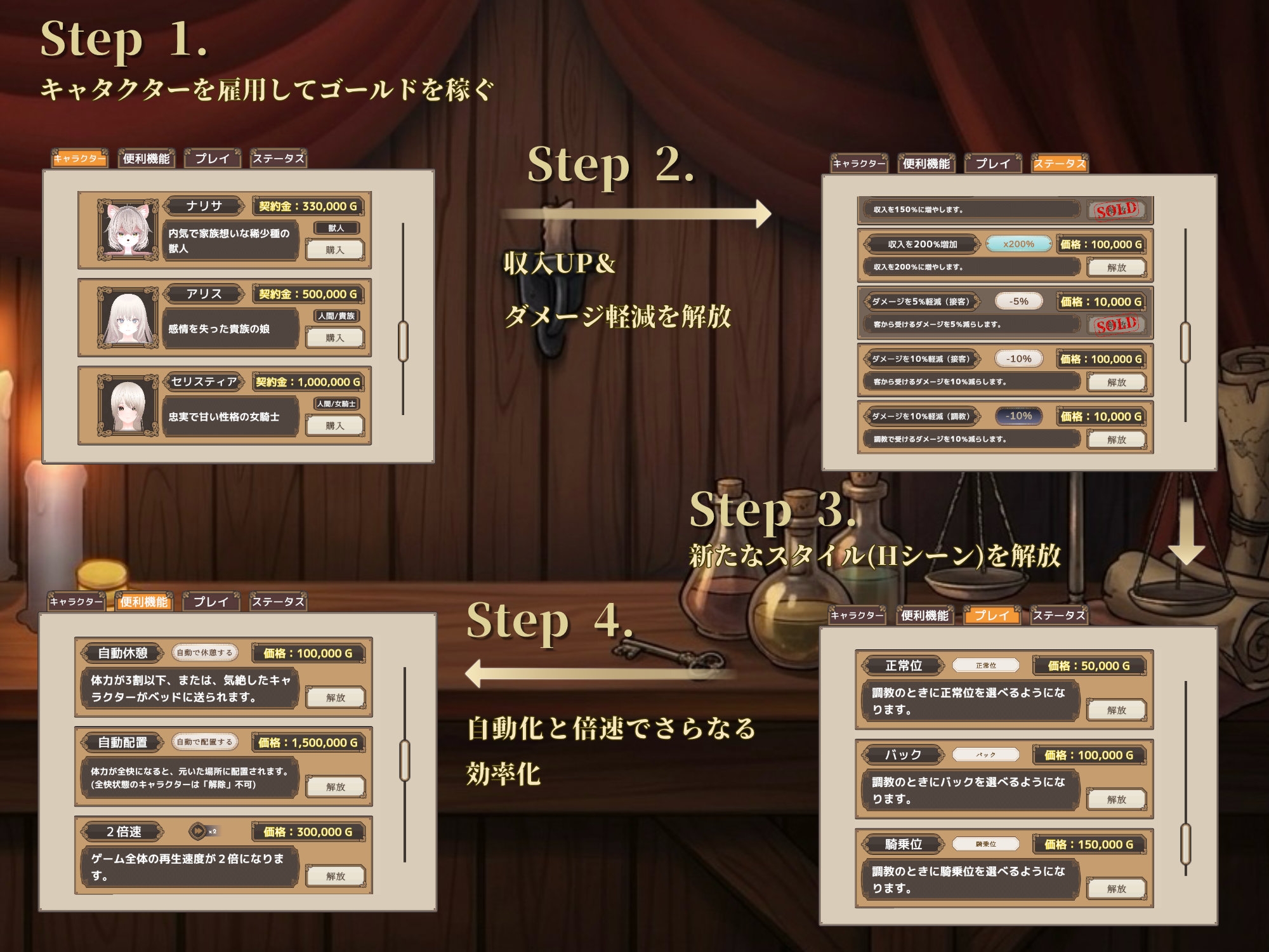 [Mac版]異世界整尻館～リアルタイム整尻経営シミュレーション～ 画像4