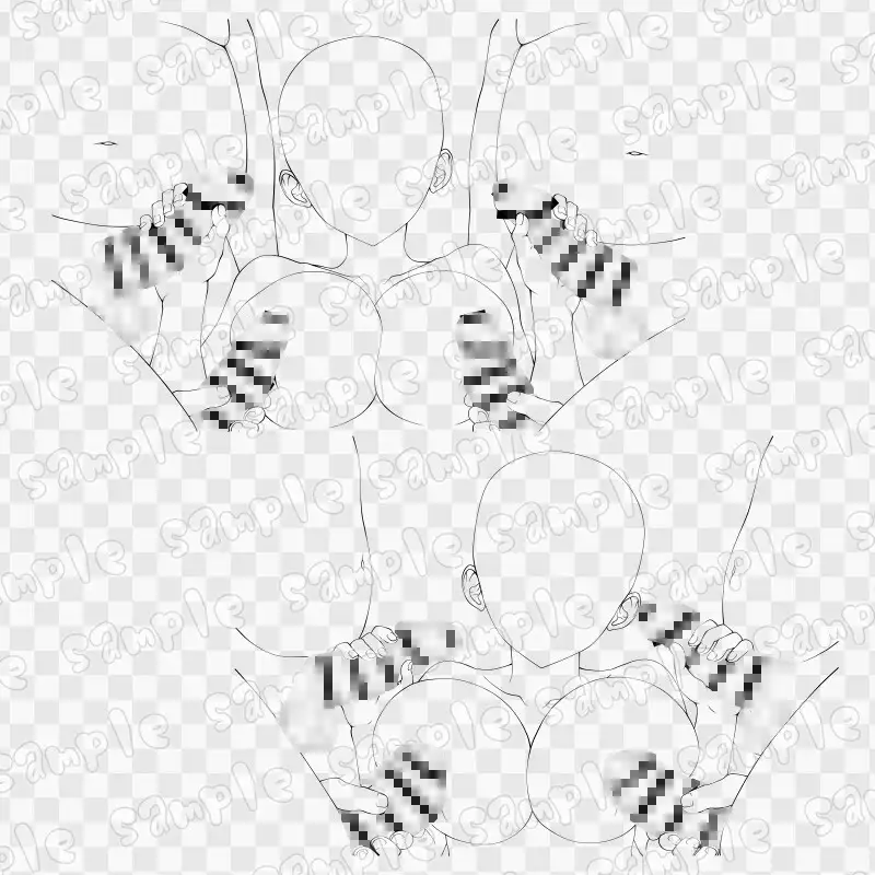 線画素材集[手]106 サンプル画像 3