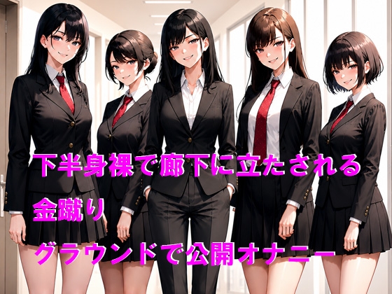 下半身裸で廊下に立たされて恥ずかしい罰を受ける 画像1