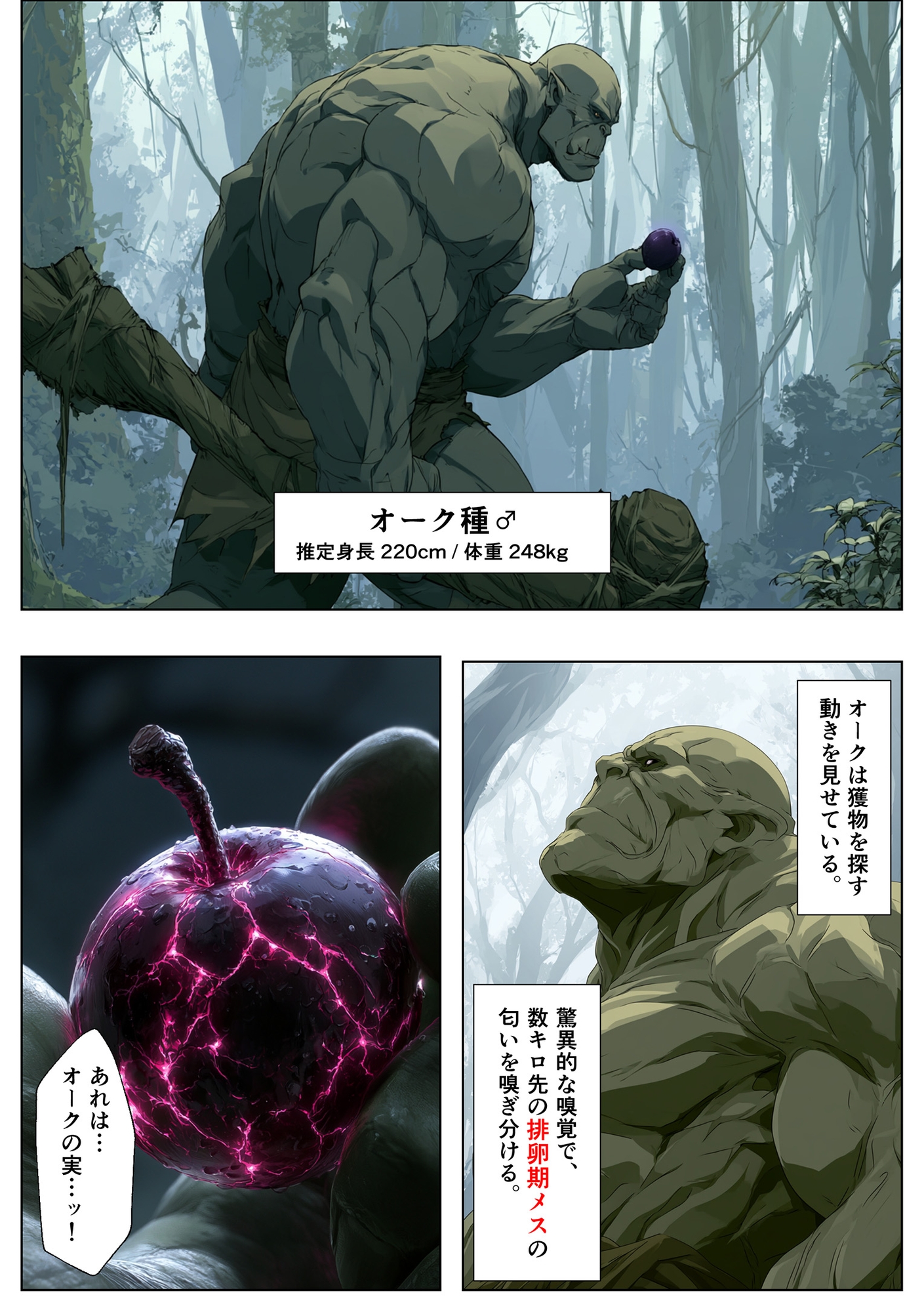 【だるじゃんMC】また本作品は生成AIを活用して制作されています『オークの種付け調査記録 〜エルフを妊娠させるまで〜』3