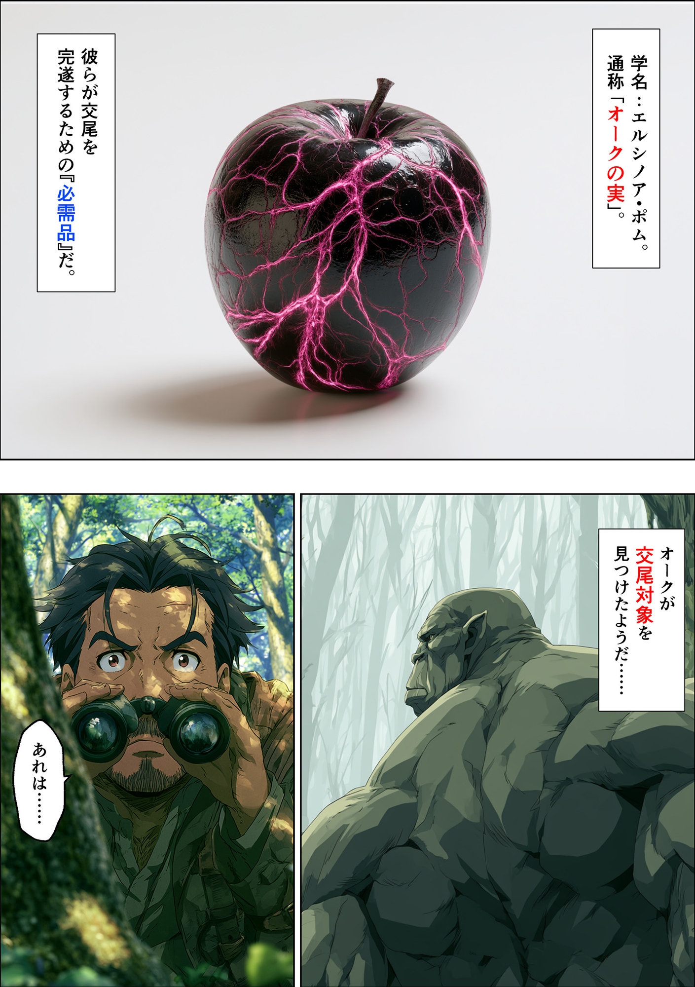 【だるじゃんMC】また本作品は生成AIを活用して制作されています『オークの種付け調査記録 〜エルフを妊娠させるまで〜』4