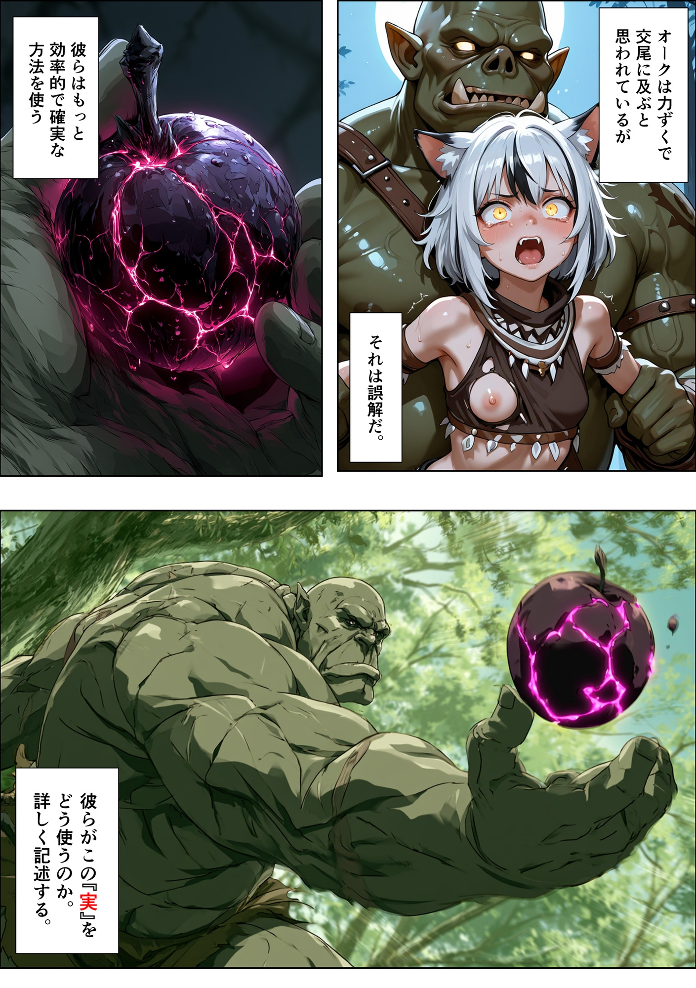 【だるじゃんMC】また本作品は生成AIを活用して制作されています『オークの種付け調査記録 〜エルフを妊娠させるまで〜』7