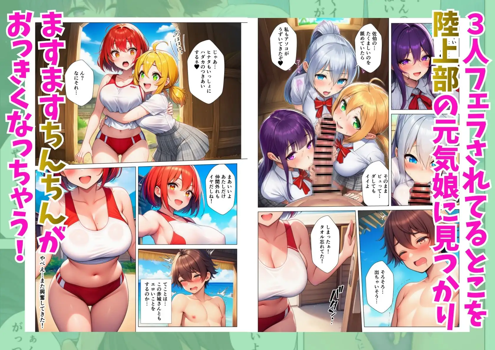 無人島でハーレム性活！クラスの一軍女子たちとエッチな乱交サバイバル サンプル画像 7