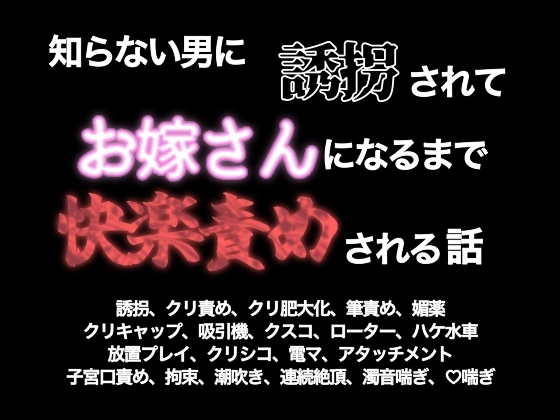 知らない男に誘拐されてお嫁さんになるまで快楽責めされる話