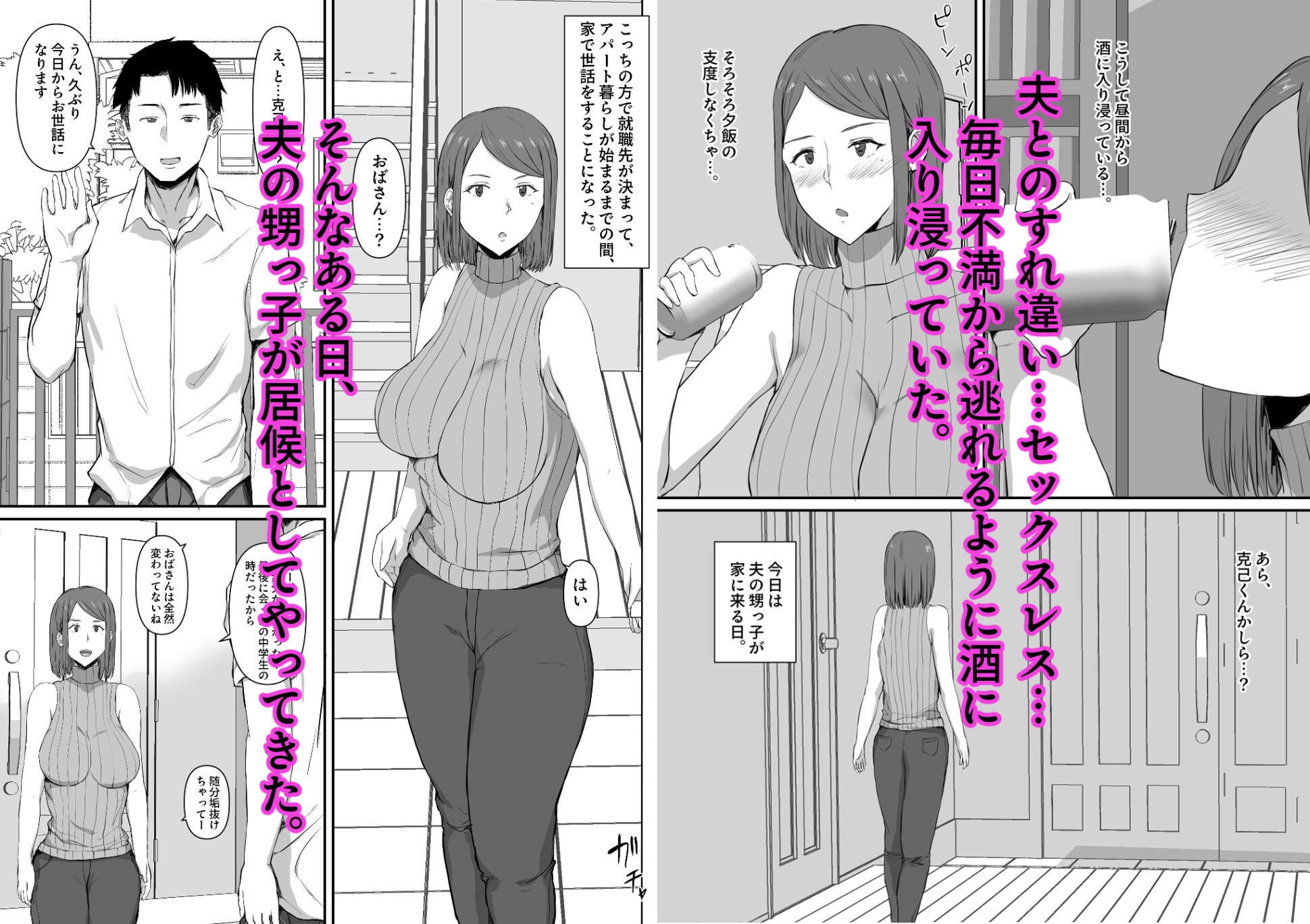 セックスレスの妻。甥っ子に欲求不満を解消される話。-2