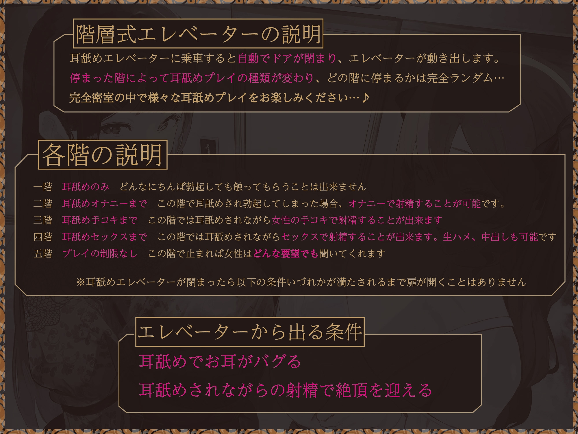 【密室×耳舐め特化】階層式耳舐めエレベーター♡階が上がるごとに耳舐めプレイが激しくなるドスケベエレベーターで毎日逃げ場0階層式耳舐めプレイ_1