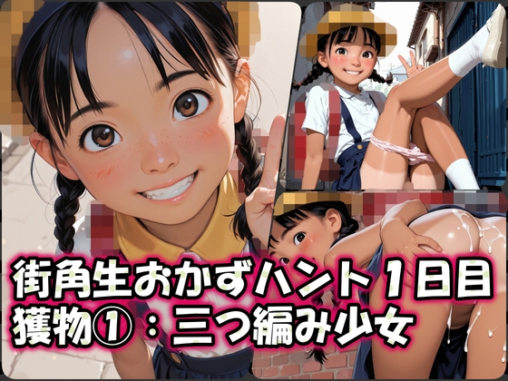 街角生オカズ狩り1日目 獲物(1):元気いっぱい三つ編み少女(セリフ付き)