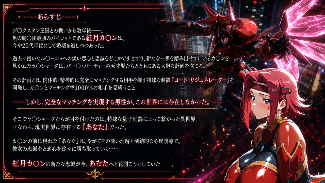 【TechnologyTeaTime】本作品は以下の環境での動作を確認していた――『紅月カ〇ン蜜愛忠誠～勝気な爆乳女戦士があなた専用の忠犬妻になるまで～(音声版)』1