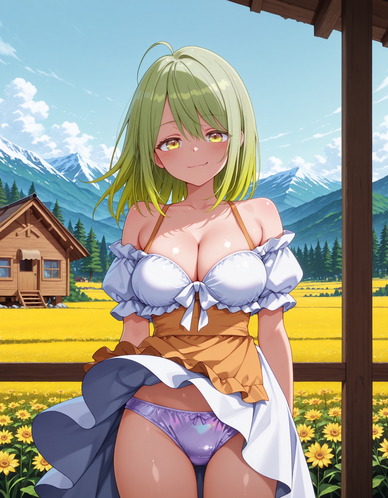 ヨーロッパ民族衣装風ドレスでパンチラ_1