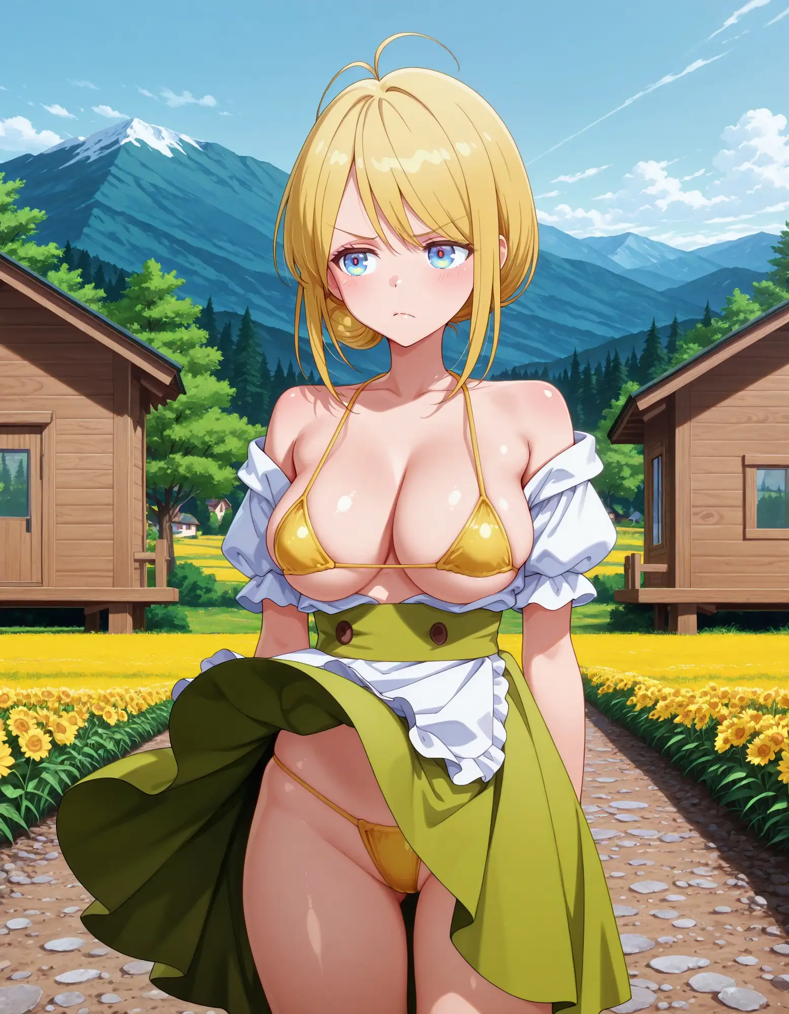 ヨーロッパ民族衣装風ドレスでパンチラ サンプル画像 3