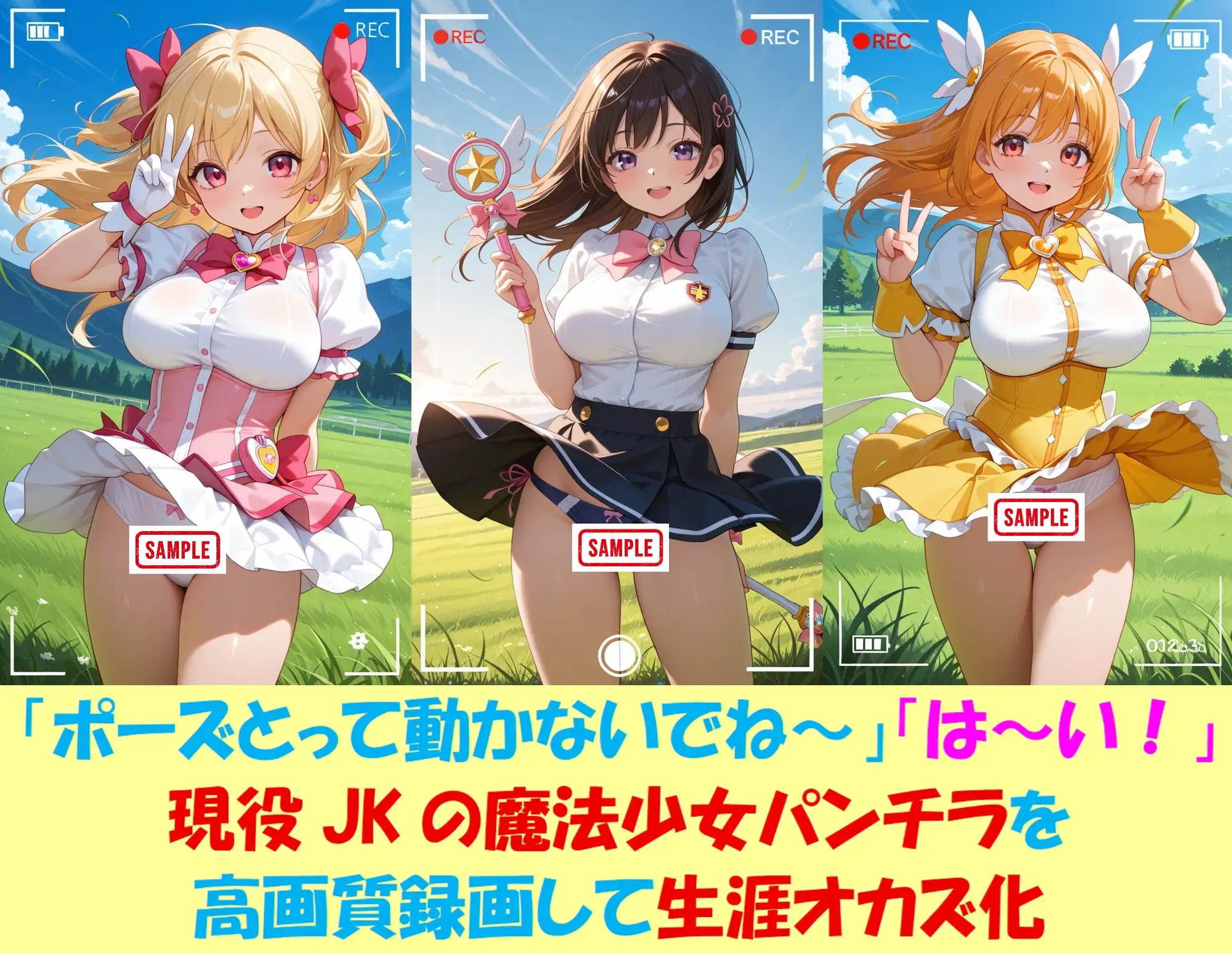 現役JKが撮影会でパンチラを撮られ生涯オカズ化3―魔法少女に変身してご奉仕― サンプル画像 7