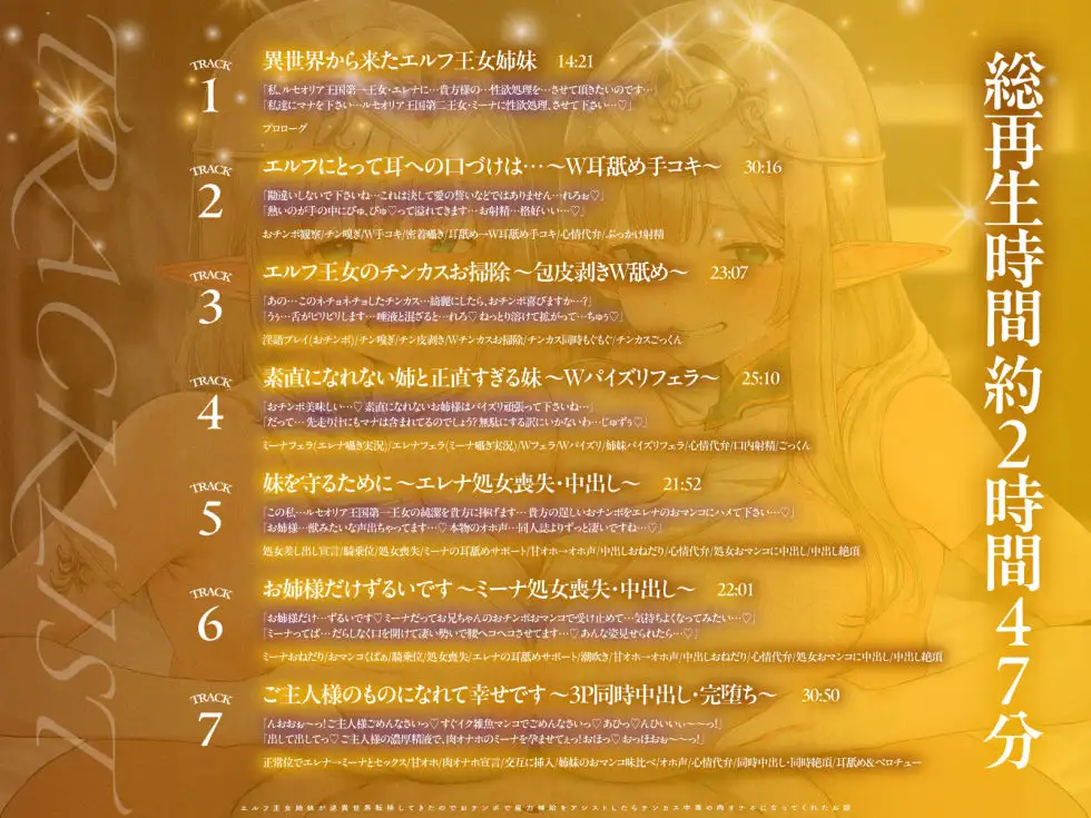 【2周年記念100円✨全編3P仕様✨2.5h超】エルフ王女姉妹が逆異世界転移してきたのでおチンポで魔力補給をアシストしたらチンカス中毒の肉オナホになってくれたお話 サンプル画像 6