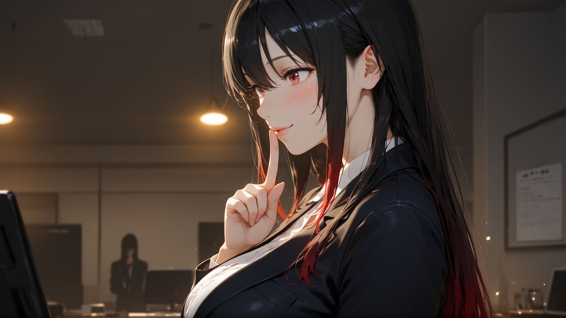 清楚な新人と夜のオフィスで中出し濃密SEXPart1_2